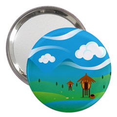 Landscape Nature Mountain Field 3  Handbag Mirrors