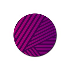 Pattern Lines Stripes Texture Rubber Coaster (round)  by Wegoenart