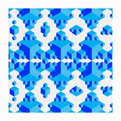 Blue Background Cubes Abstract Wallpapers Medium Glasses Cloth (2-side) by Wegoenart