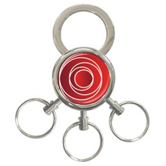 Background Circles Red 3-ring Key Chains by Wegoenart