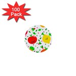 Pattern Fruit Fruits Orange Green 1  Mini Buttons (100 pack)  Front