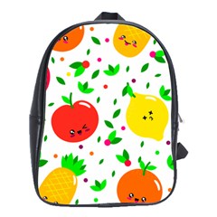 Pattern Fruit Fruits Orange Green School Bag (large) by Wegoenart