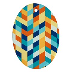 Geometric Retro Wallpaper Ornament (oval)