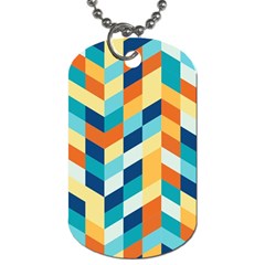 Geometric Retro Wallpaper Dog Tag (one Side) by Wegoenart