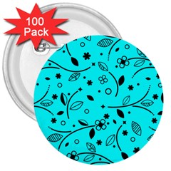 Pattern Flowers Flower Texture 3  Buttons (100 Pack)  by Wegoenart