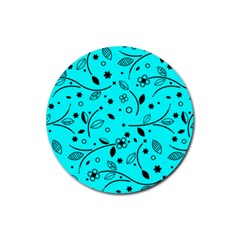 Pattern Flowers Flower Texture Rubber Coaster (round)  by Wegoenart