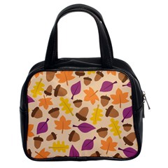 Acorn Autumn Background Boxes Fall Classic Handbag (two Sides) by Wegoenart