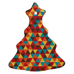 Background Triangles Retro Vintage Ornament (christmas Tree)  by Wegoenart