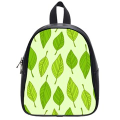 Autumn Background Boxes Green Leaf School Bag (small) by Wegoenart