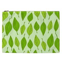 Autumn Background Boxes Green Leaf Cosmetic Bag (xxl) by Wegoenart