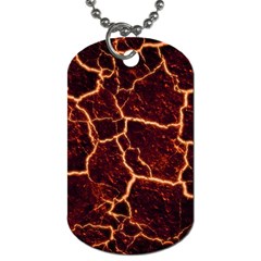 Lava Cracked Background Fire Dog Tag (two Sides) by Wegoenart