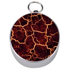 Lava Cracked Background Fire Silver Compasses by Wegoenart