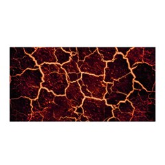 Lava Cracked Background Fire Satin Wrap by Wegoenart