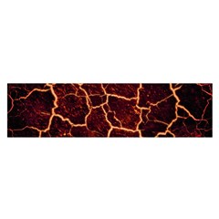 Lava Cracked Background Fire Satin Scarf (oblong) by Wegoenart