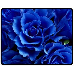 Blue Roses Flowers Plant Romance Double Sided Fleece Blanket (medium)  by Wegoenart