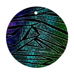 Abstract Background Rainbow Metal Ornament (round)