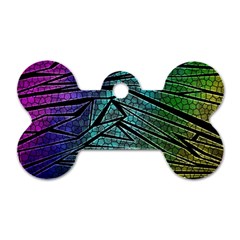 Abstract Background Rainbow Metal Dog Tag Bone (one Side) by Wegoenart