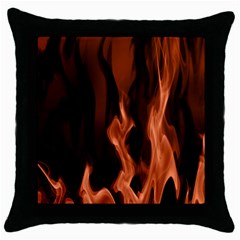 Smoke Flame Abstract Orange Red Throw Pillow Case (black) by Wegoenart