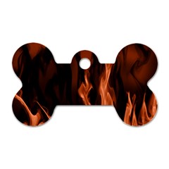 Smoke Flame Abstract Orange Red Dog Tag Bone (one Side) by Wegoenart