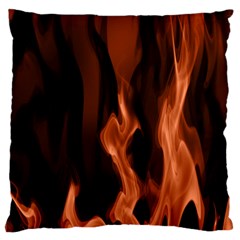 Smoke Flame Abstract Orange Red Large Cushion Case (two Sides) by Wegoenart