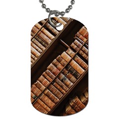 Books Bookshelf Classic Collection Dog Tag (one Side) by Wegoenart