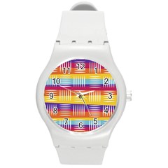 Art Background Abstract Round Plastic Sport Watch (m)