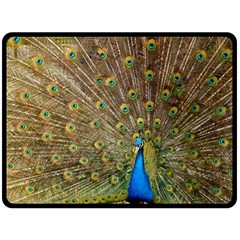 Peacock Plumage Bird Peafowl Double Sided Fleece Blanket (large)  by Wegoenart