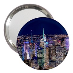 New York Manhattan Night Building 3  Handbag Mirrors