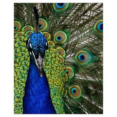 Peacock Close Up Plumage Bird Head Drawstring Bag (small) by Wegoenart