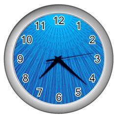 Blue Rays Background Image Wall Clock (silver) by Wegoenart