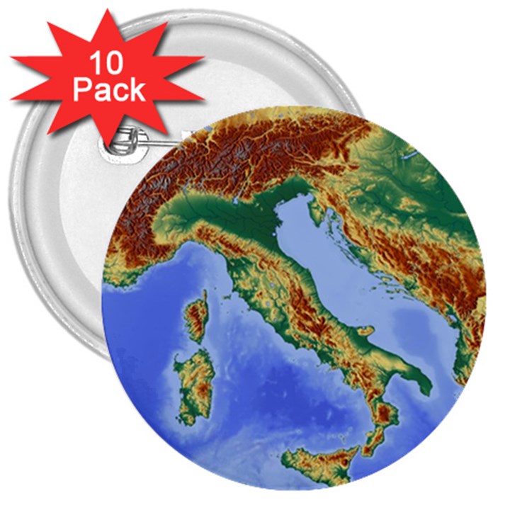 Italy Alpine Alpine Region Map 3  Buttons (10 pack) 