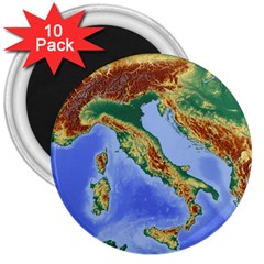 Italy Alpine Alpine Region Map 3  Magnets (10 pack) 