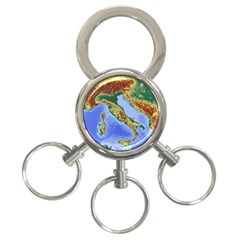 Italy Alpine Alpine Region Map 3-Ring Key Chains