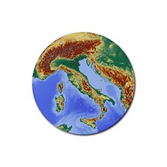 Italy Alpine Alpine Region Map Rubber Round Coaster (4 pack) 