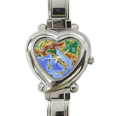 Italy Alpine Alpine Region Map Heart Italian Charm Watch