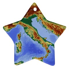 Italy Alpine Alpine Region Map Star Ornament (Two Sides)