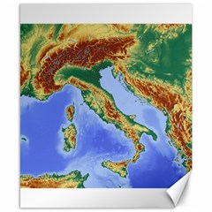 Italy Alpine Alpine Region Map Canvas 8  x 10 