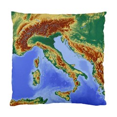 Italy Alpine Alpine Region Map Standard Cushion Case (Two Sides)