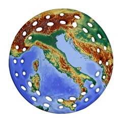 Italy Alpine Alpine Region Map Ornament (Round Filigree)