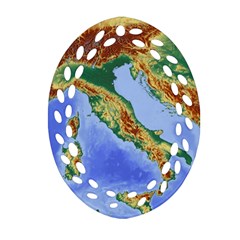 Italy Alpine Alpine Region Map Oval Filigree Ornament (Two Sides)