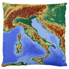 Italy Alpine Alpine Region Map Large Cushion Case (two Sides) by Wegoenart