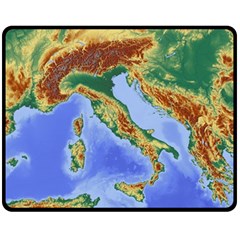 Italy Alpine Alpine Region Map Double Sided Fleece Blanket (medium)  by Wegoenart