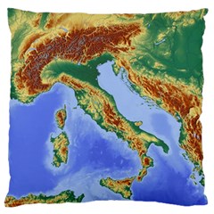 Italy Alpine Alpine Region Map Large Flano Cushion Case (Two Sides)