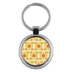 Background Floral Forms Flower Key Chains (round)  by Wegoenart