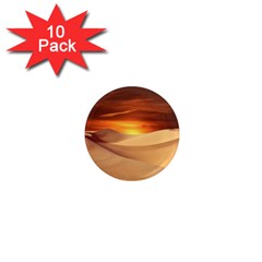 Desert Sun Landscape Sunset Dune 1  Mini Magnet (10 Pack)  by Wegoenart