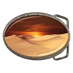 Desert Sun Landscape Sunset Dune Belt Buckles by Wegoenart