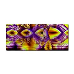 Golden Violet Crystal Palace, Abstract Cosmic Explosion Hand Towel by DianeClancy