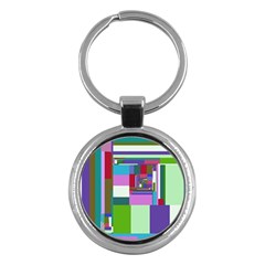 Fractal Gradient Colorful Infinity Art Key Chains (round)  by Wegoenart