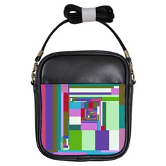 Fractal Gradient Colorful Infinity Art Girls Sling Bag by Wegoenart