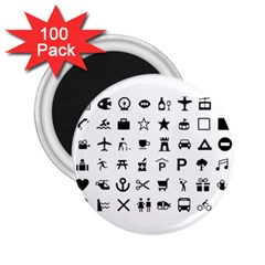 Icons Set Symbols Collection 2 25  Magnets (100 Pack)  by Wegoenart
